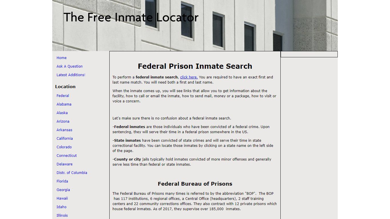 Federal Prison Inmate Search
